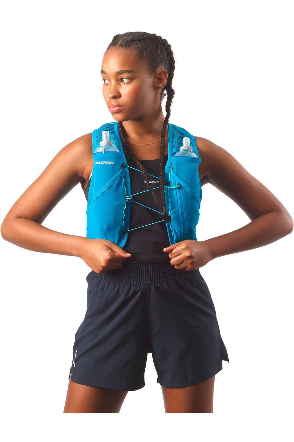 Salomon varios running ACTIVE SKIN 8 SET AZUL vista frontal