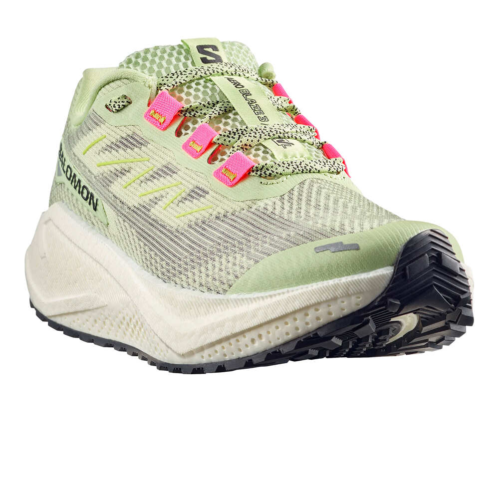 Salomon zapatilla running mujer AERO BLAZE 3 GRVL AMARILLO lateral interior