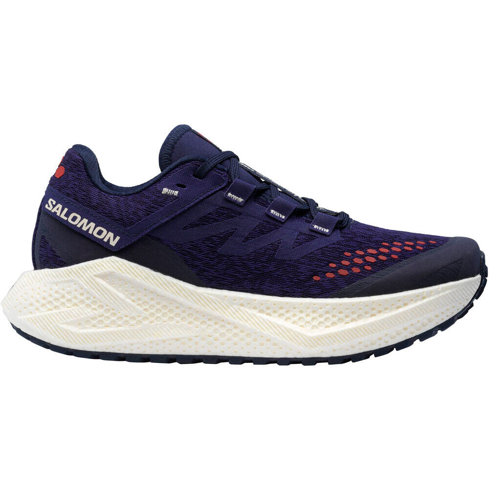 Salomon zapatilla running mujer AERO GLIDE 3 GRAVEL MORADO lateral exterior
