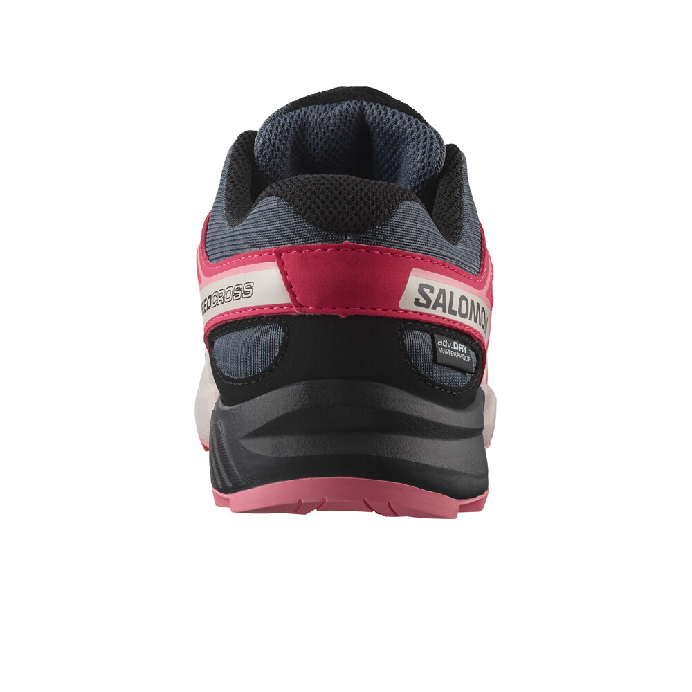 Salomon zapatilla trekking niño SPEEDCROSS WATERPROOF GRIS vista trasera