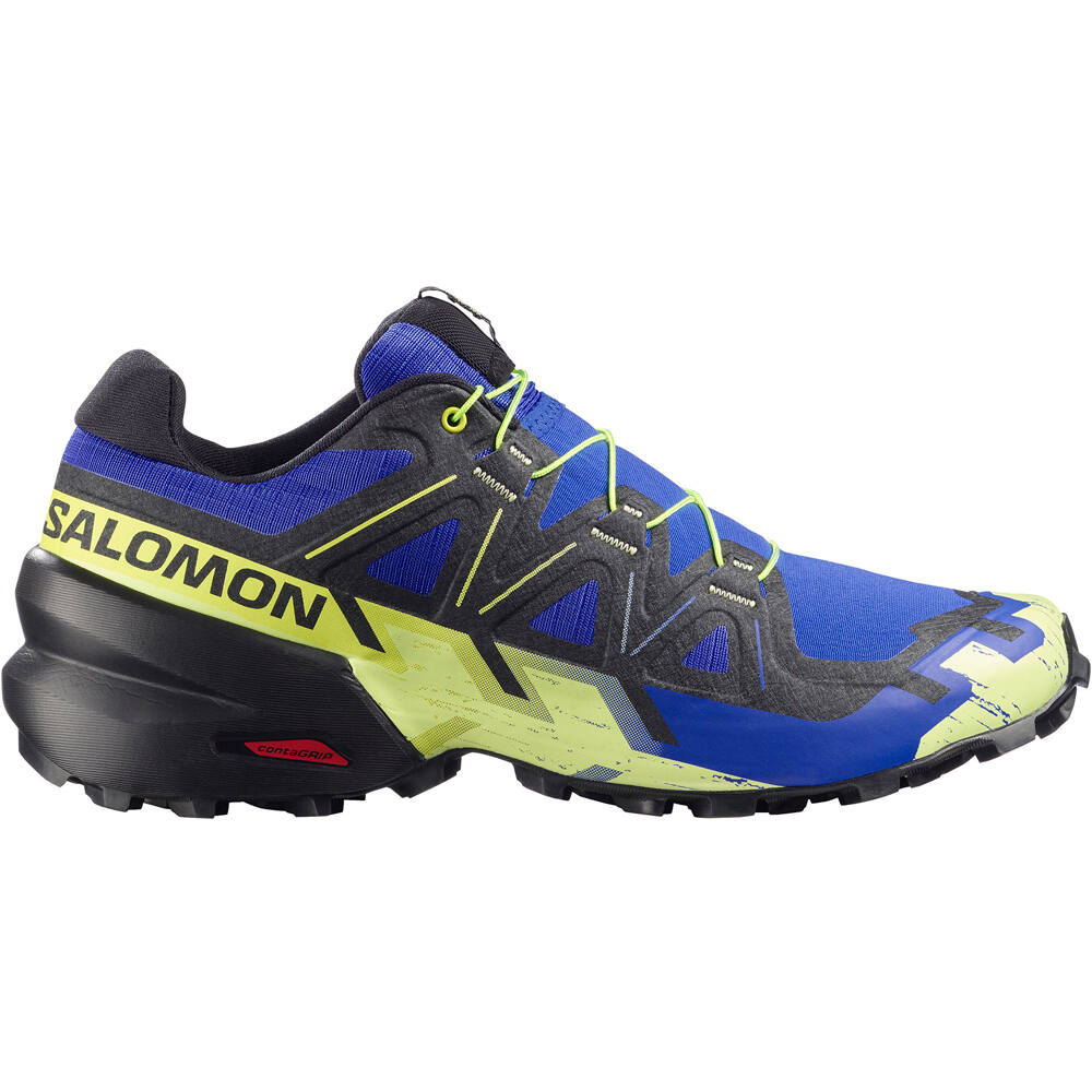 Salomon zapatillas trail hombre SPEEDCROSS 6 AZUL lateral exterior