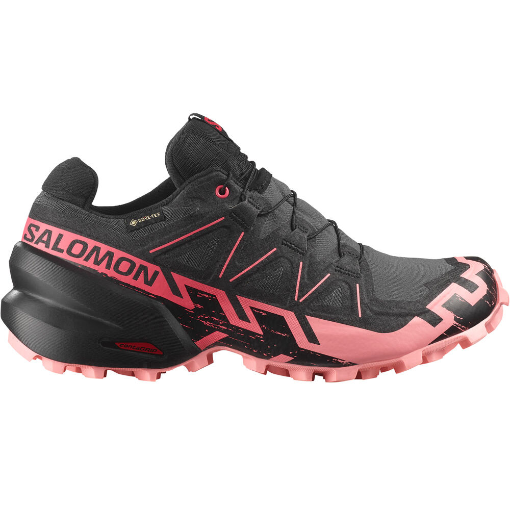 Salomon zapatillas trail mujer SPEEDCROSS 6 GORE-TEX NEGRO lateral exterior