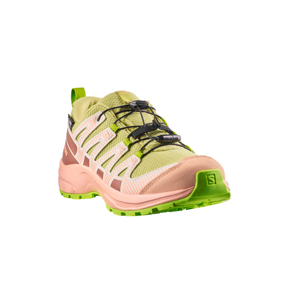 Salomon zapatillas trail niño XA PRO V8 WATERPROOF GRIS vista trasera