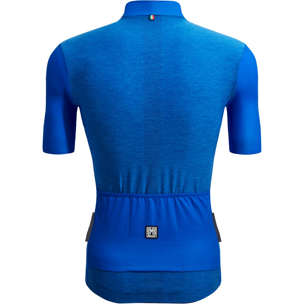 Santini maillot manga corta hombre COLORE PURO AZUL vista trasera