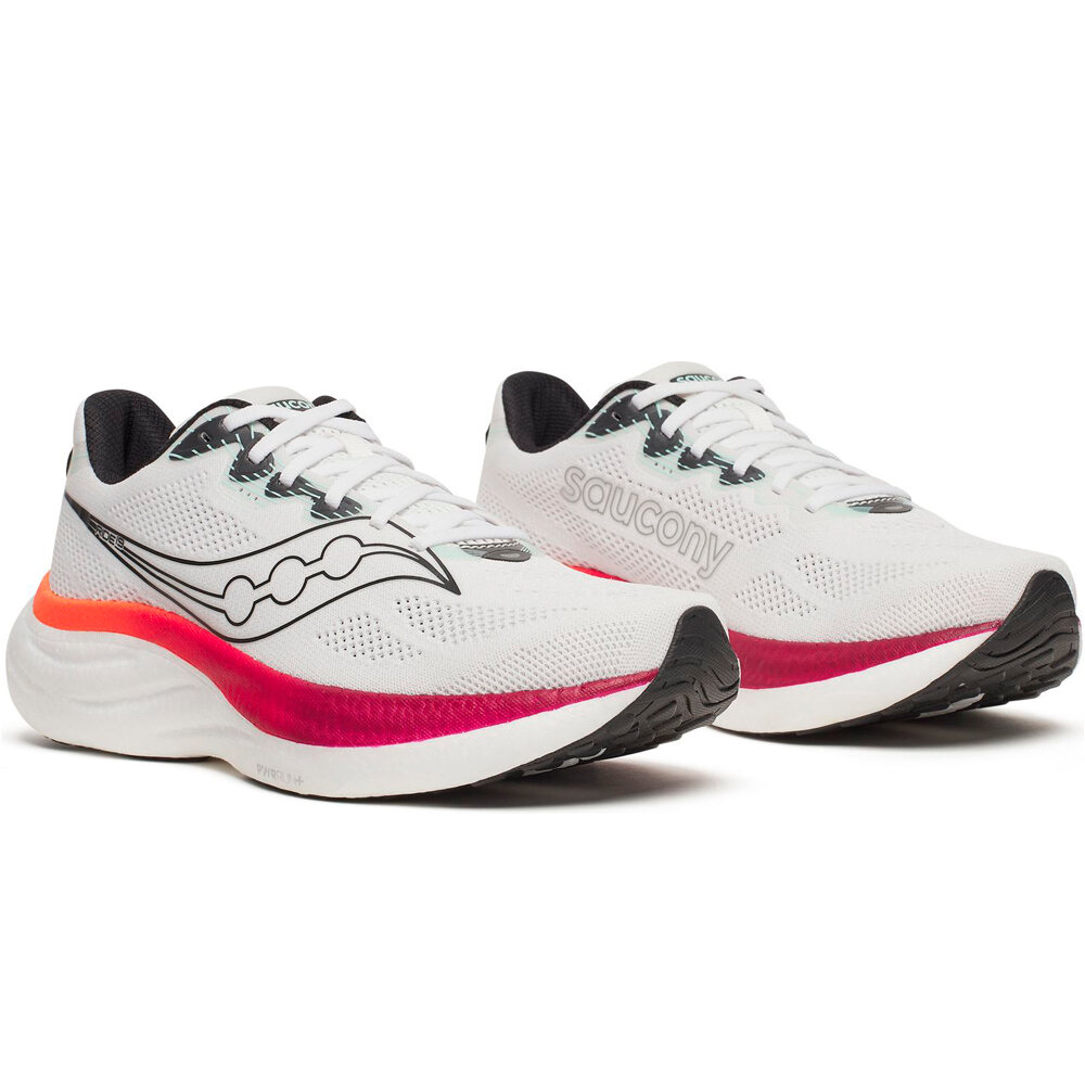 Saucony zapatilla running hombre RIDE 19 BLANCO lateral interior