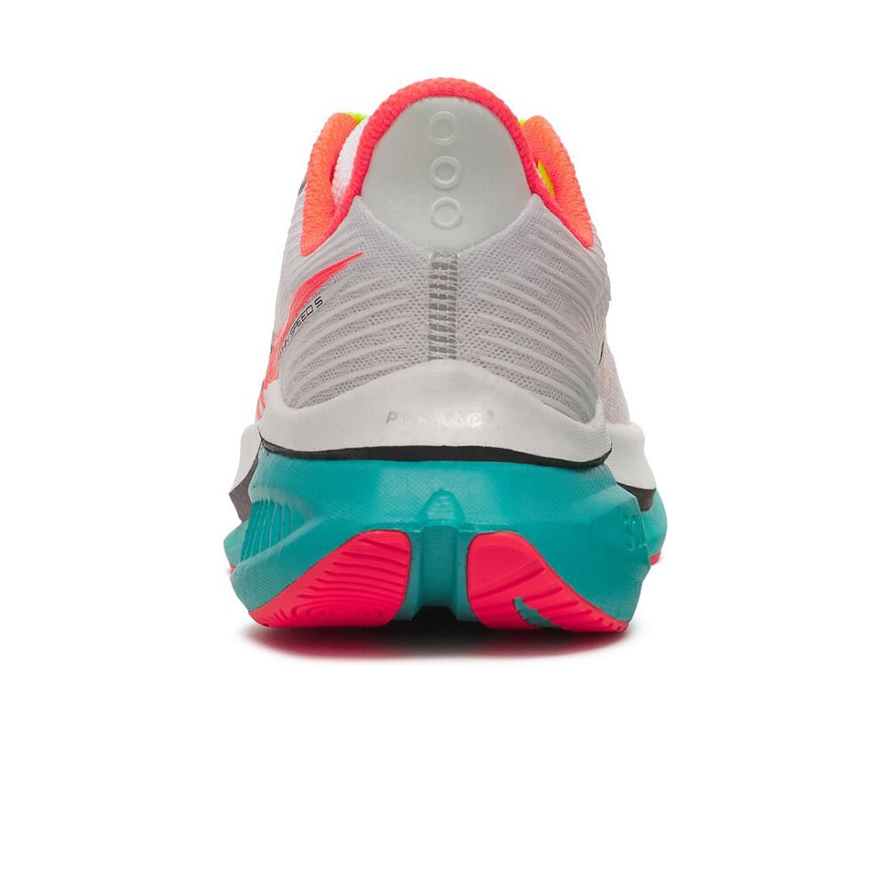 Saucony zapatilla running mujer ENDORPHIN SPEED 5 BLANCO vista trasera