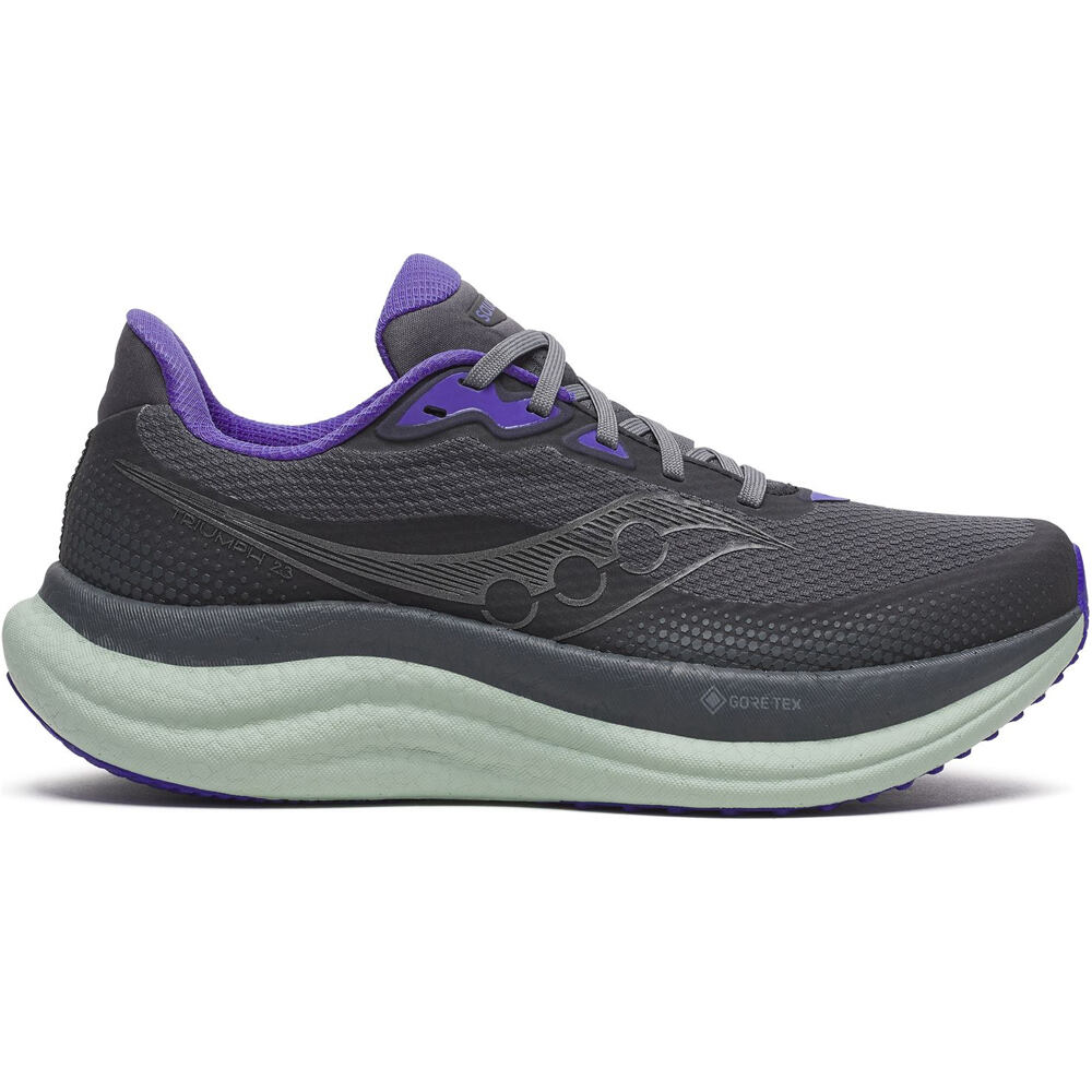 Saucony zapatilla running mujer TRIUMPH 23 GORE-TEX GRIS lateral exterior