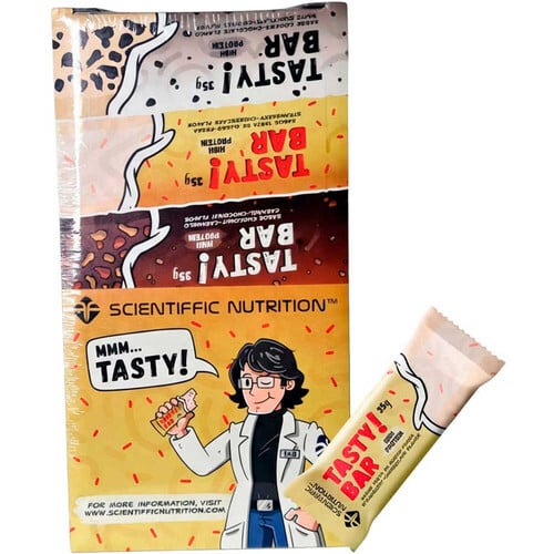 SCIENTIFFIC NUTRITION CAJA TASTY BAR 35G TARTA DE QUESO FRESA 24UDS