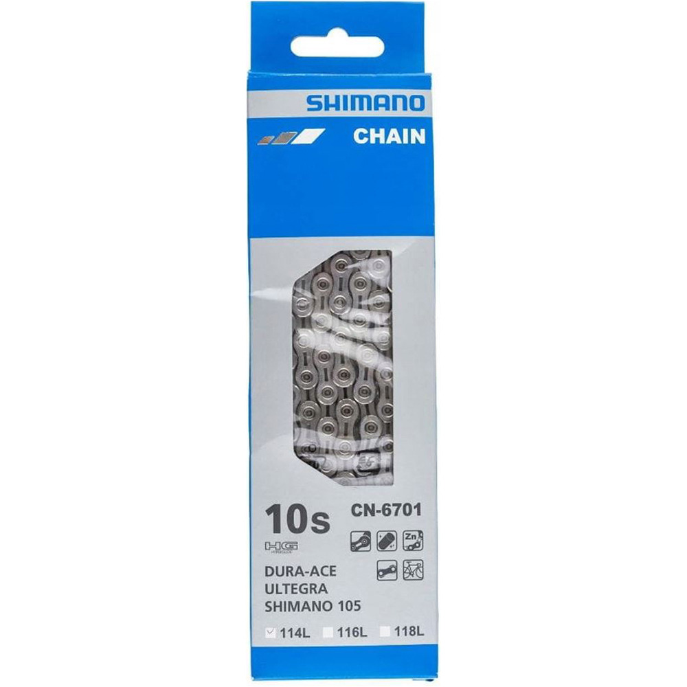 Shimano cadena bicicleta CADENA 116 ESLABONES CN-6701 10V  vista frontal