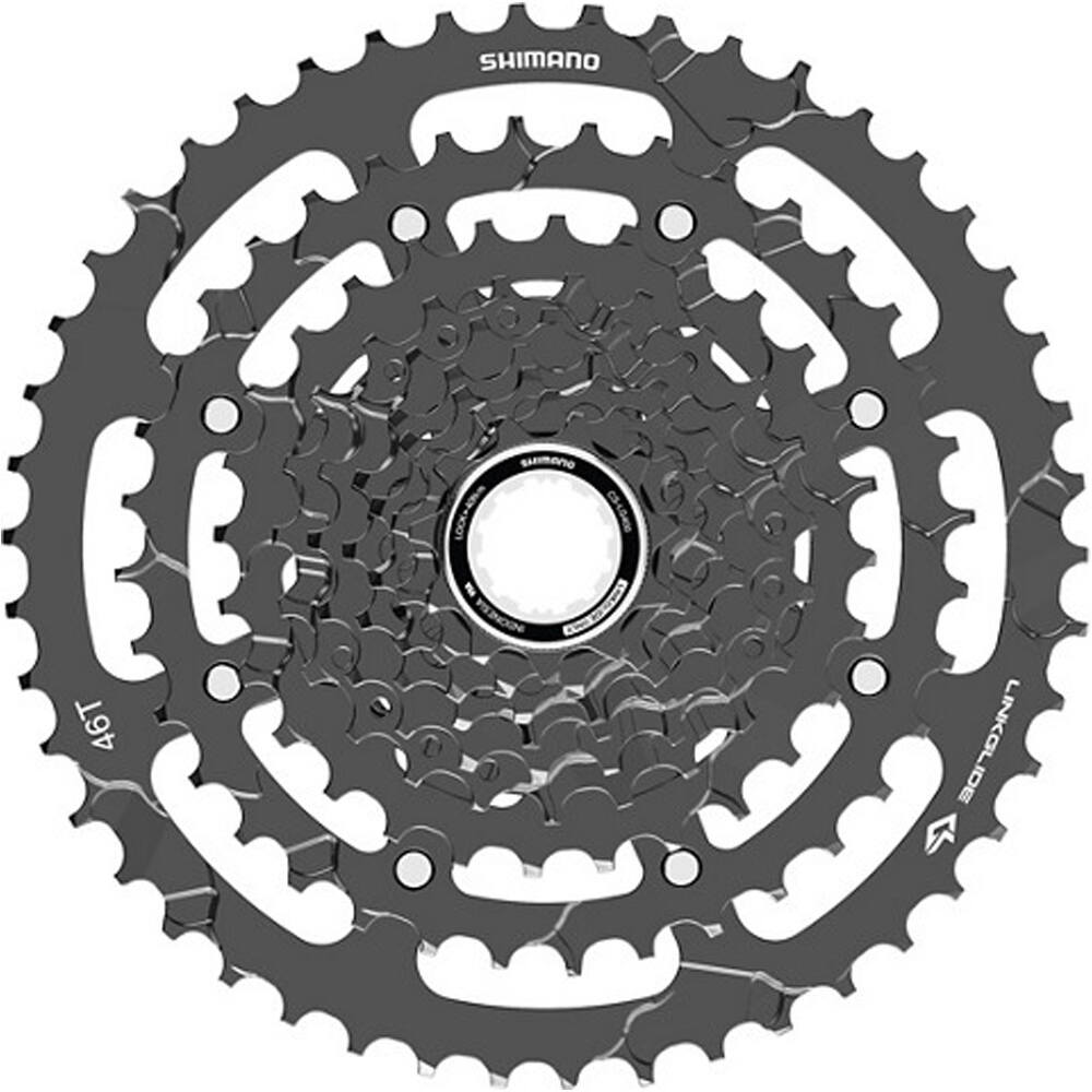 Shimano cassette bicicleta carretera Cassette 9v 11-46 CS-LG400  vista frontal