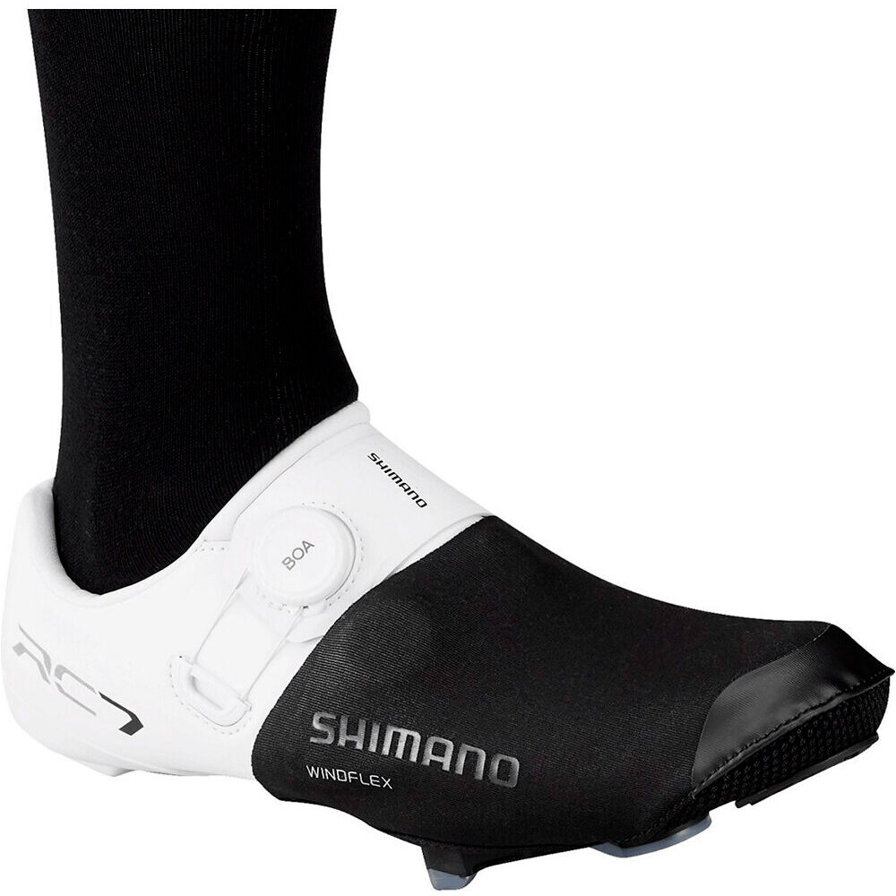 Shimano cubrezapatillas ciclismo DUAL FIT WINDFLEX TOE SHOE COVER NEGRO vista frontal