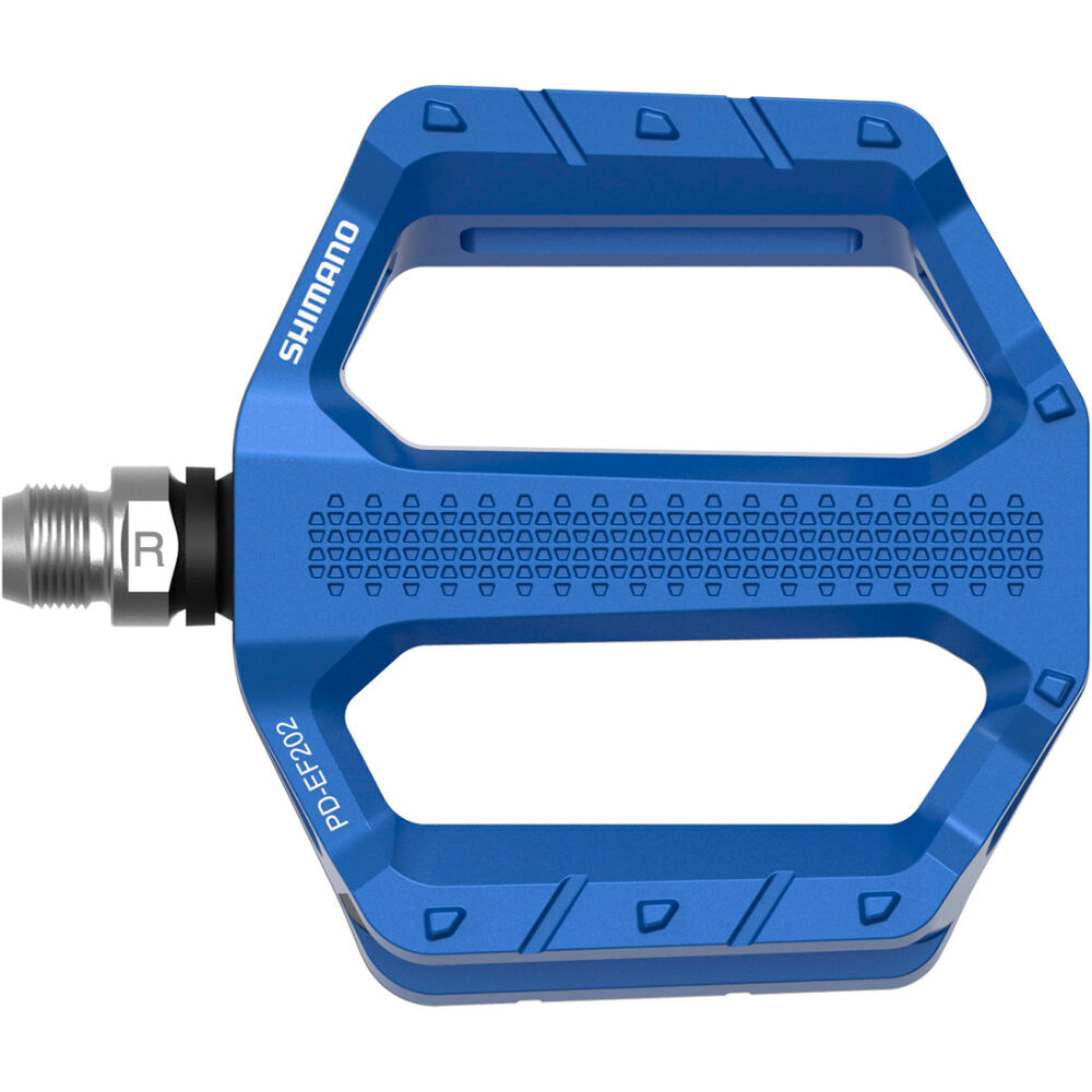 Shimano pedales plataforma PD-EF202 PLATAFORMA AZUL vista frontal