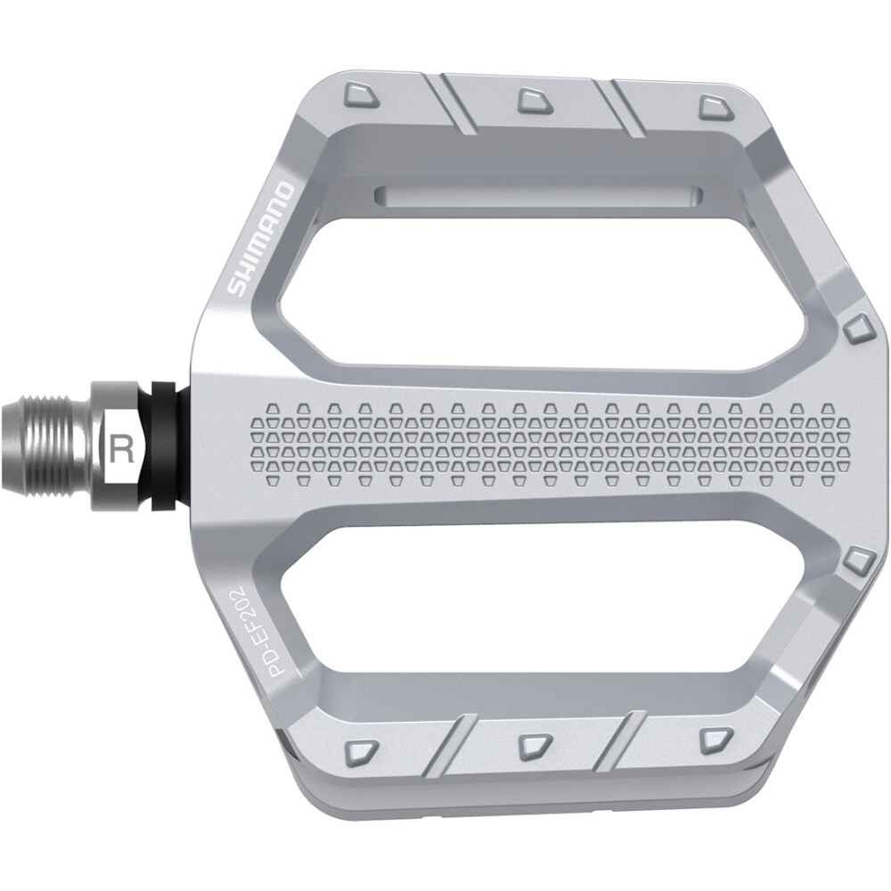 Shimano pedales plataforma PD-EF202 PLATAFORMA PLATA vista frontal