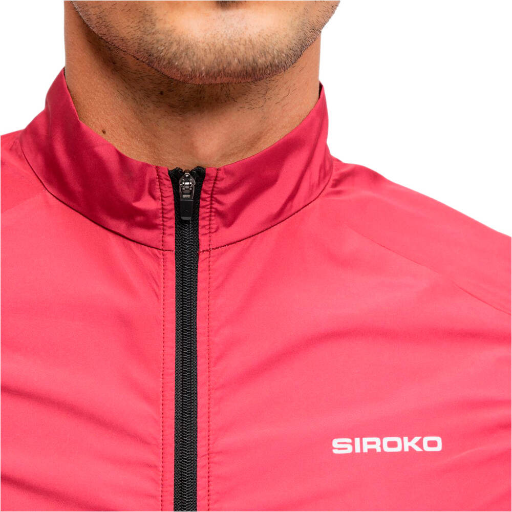 Siroko chaleco ciclismo cortavientos V1 Hautacam ROJO vista detalle