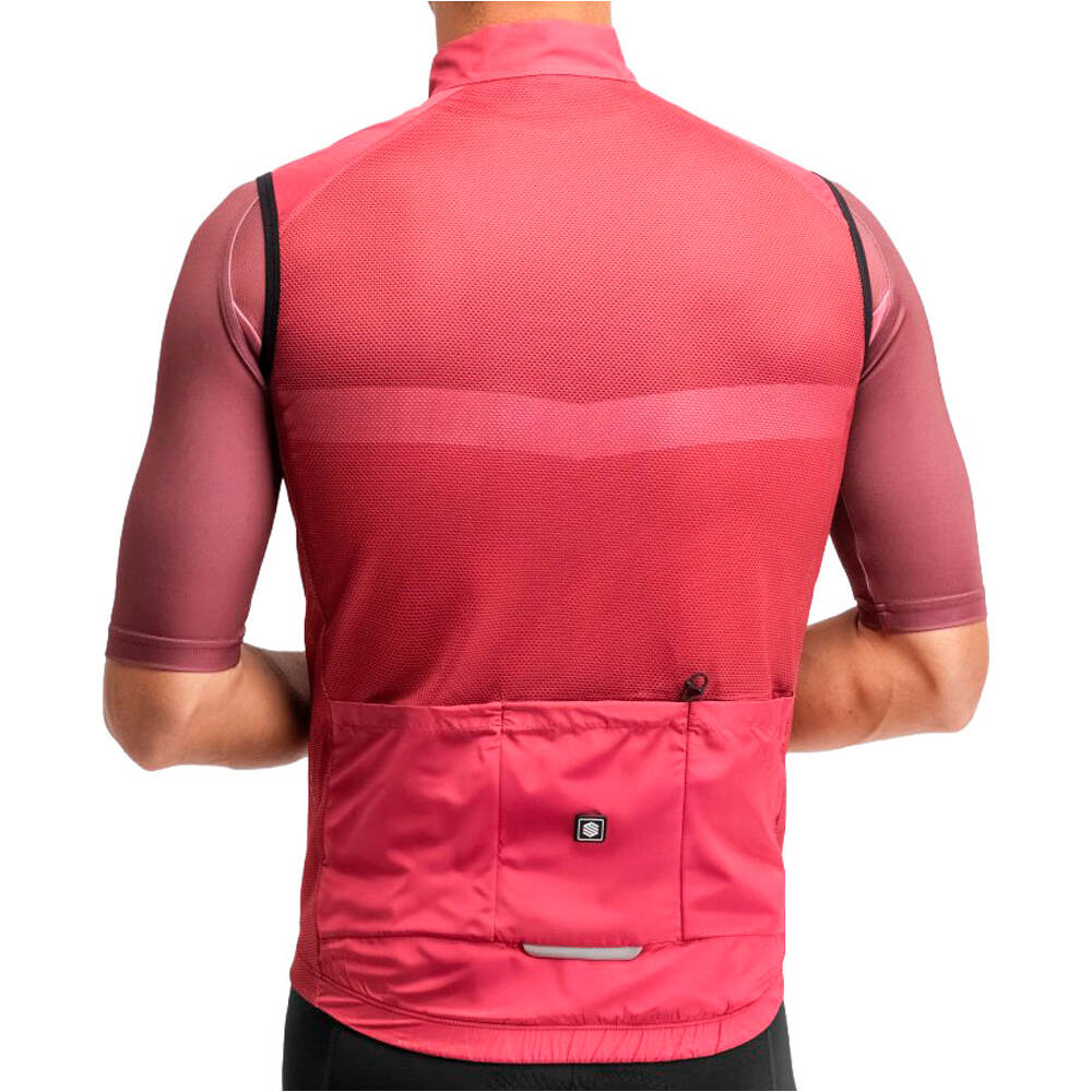 Siroko chaleco ciclismo cortavientos V1 Hautacam ROJO vista trasera
