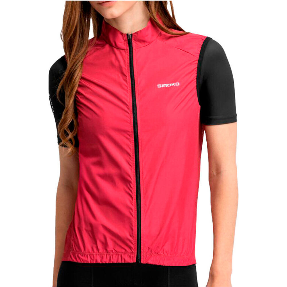 Siroko chaleco ciclismo V1-W ROJO vista frontal
