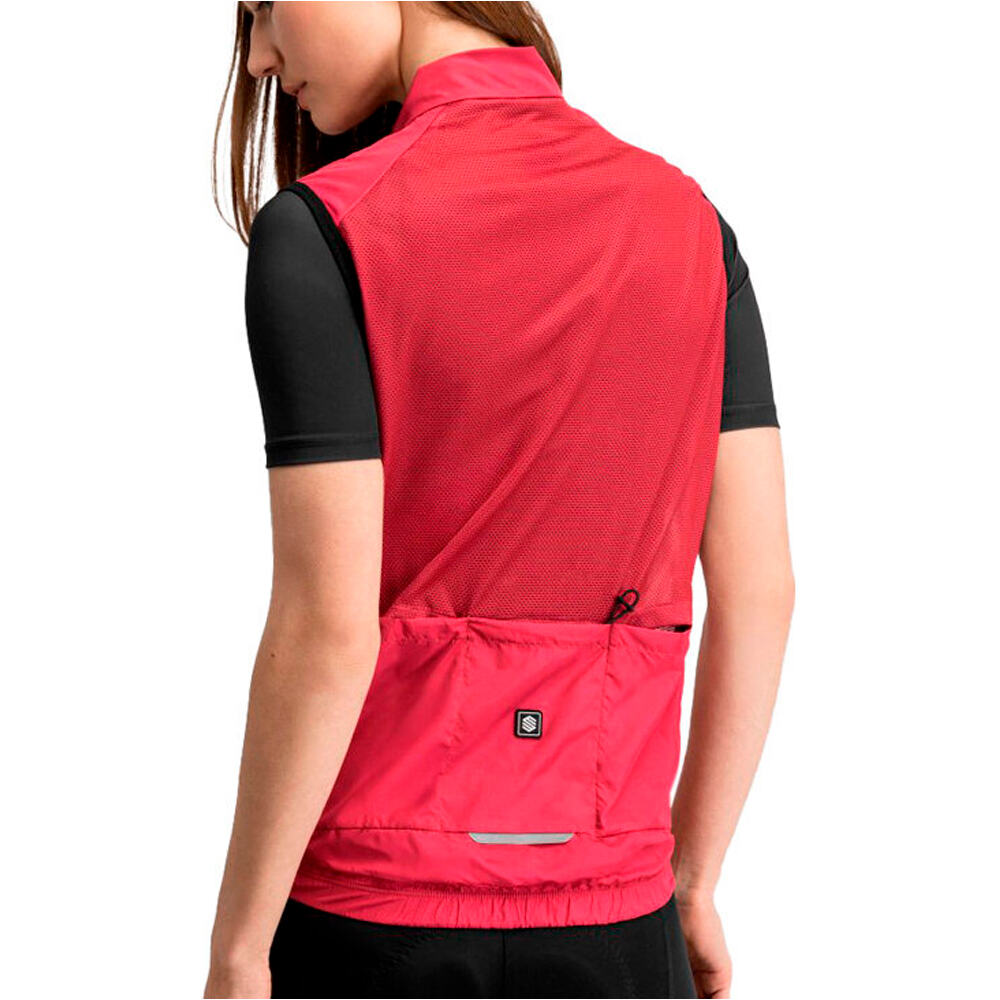 Siroko chaleco ciclismo V1-W ROJO vista trasera