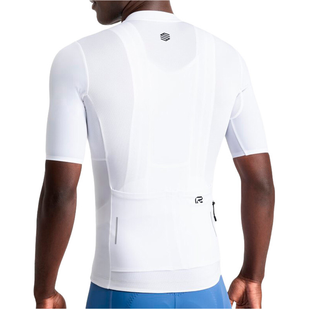 Siroko maillot manga corta hombre M6R Vent BLANCO vista trasera