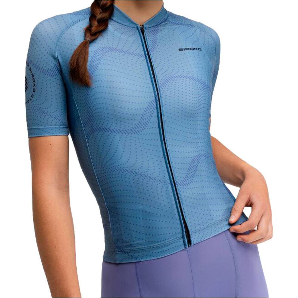 Siroko maillot manga corta mujer M2-W MONTE VELO AZUL vista frontal