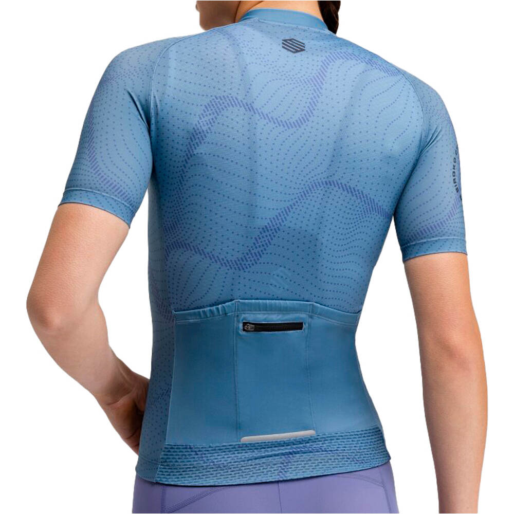 Siroko maillot manga corta mujer M2-W MONTE VELO AZUL vista trasera