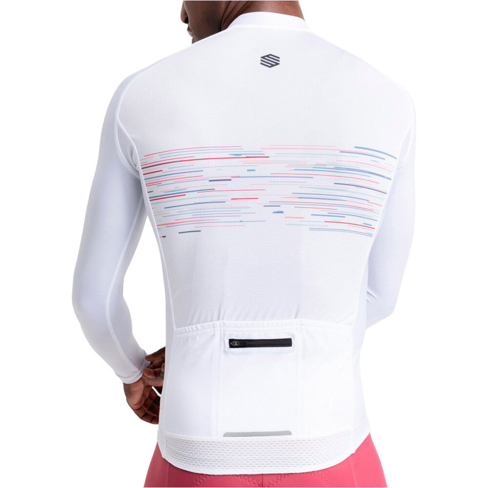 Siroko maillot manga larga hombre M2 Noise BLANCO vista trasera