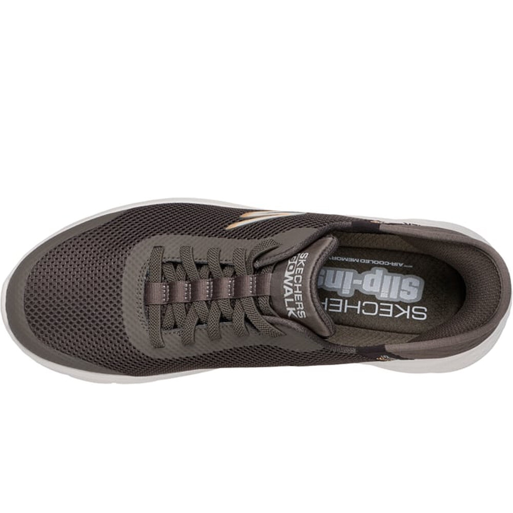 Skechers zapatilla cross training hombre GO WALK FLEX - HANDS UP MARRON vista superior