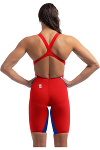 Speedo bañador natación mujer FASTSKIN LZR PURE VALOR 2.0 ROJO vista trasera