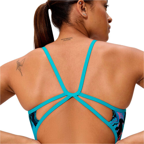 Speedo bañador natación mujer FEMALE PRINTED WEB BACK AZUL