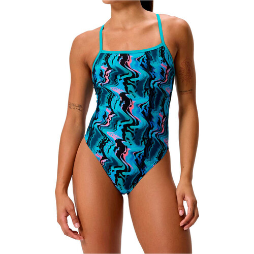 SPEEDO FEMALE PRINTED WEB BACK azul