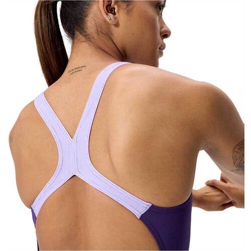 SPEEDO FEMALE SOLID POWERBACK morado