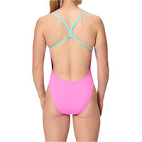 Speedo bañador natación mujer FEMALE SOLID V-BACK 2.0 ROSA vista trasera