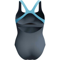 Speedo bañador natación mujer FLEX BAND SWIMSUIT WITH BUILT IN SWIM BRA GRIS vista trasera