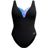 Speedo bañador natación mujer SHAPING PRINTED OPUSGEM DD+ 1 PIECE AZUL vista frontal