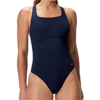 Speedo bañador natación mujer SOLID FLEX BAND ONE PIECE NARANJA vista frontal