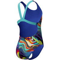 Speedo bañador natación niña DIGITAL ALLOVER LEADERBACK AZUL vista detalle