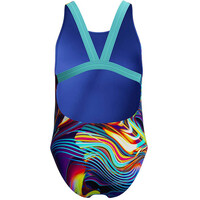 Speedo bañador natación niña DIGITAL ALLOVER LEADERBACK AZUL vista trasera