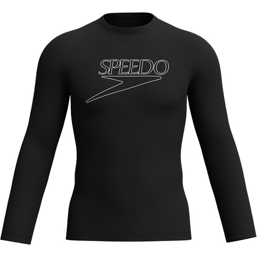 Speedo lycra surf manga larga hombre ENDURANCE+ LONG SLEEVE LOGO RASH GUARD GRIS