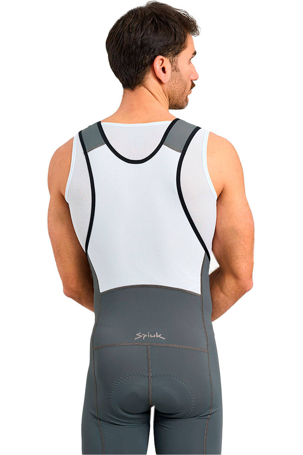 Spiuk culotte corto hombre ANATOMIC 300 GRIS vista trasera