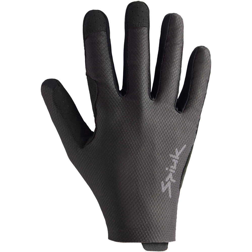 Spiuk guantes largos ciclismo GRAVEL NEGRO vista frontal