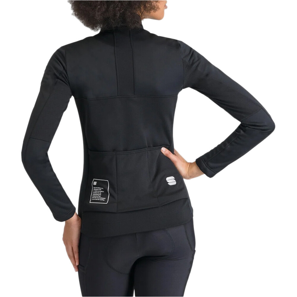 Sportful cortavientos ciclismo mujer SRK NEGRO vista trasera