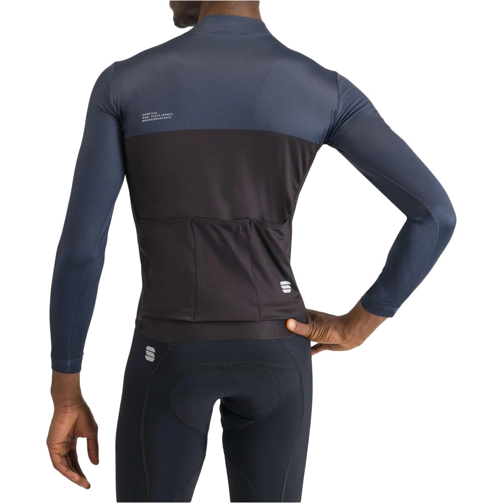 Sportful maillot manga larga hombre PISTA THERMAL AZUL vista trasera