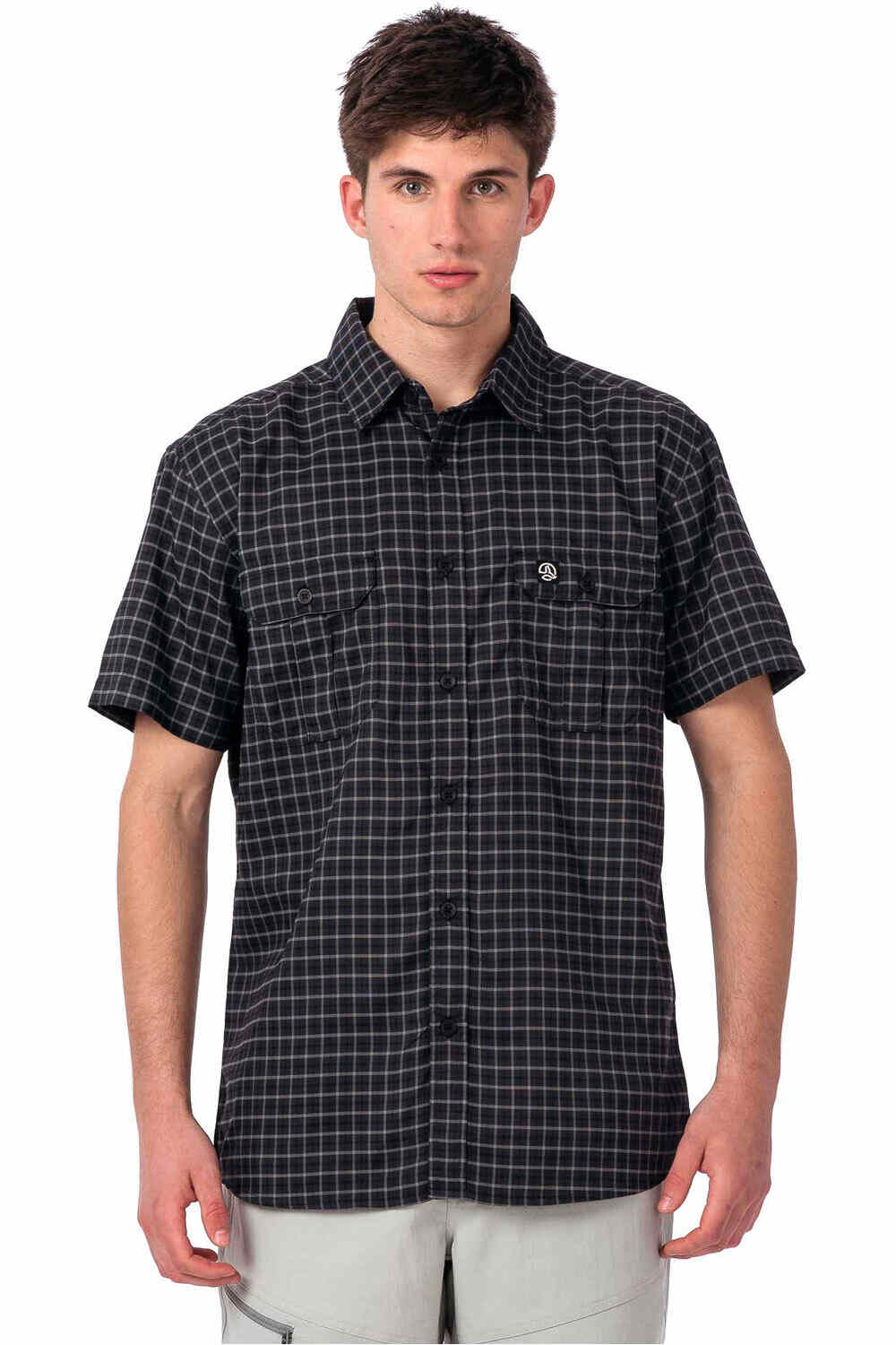 Ternua camisa manga corta hombre BRIGUS GRIS vista frontal