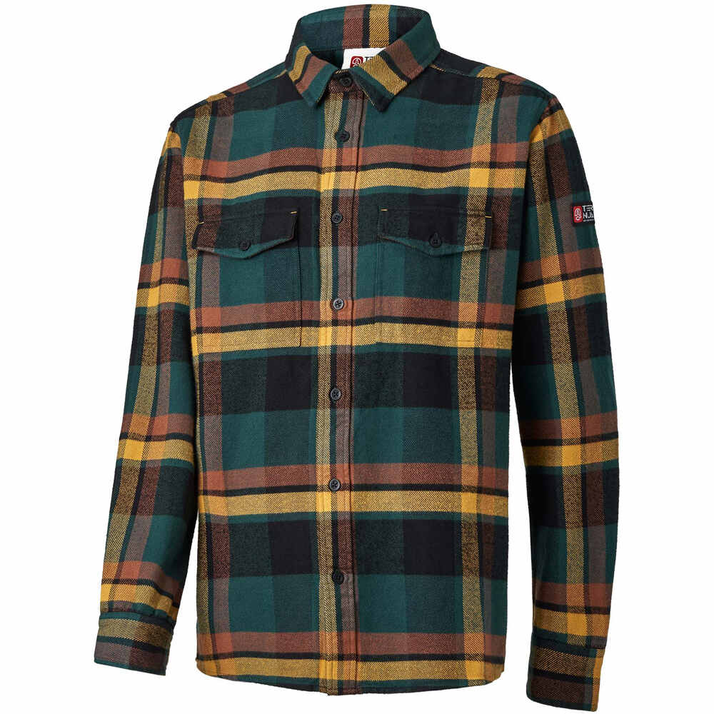 Ternua camisa manga larga hombre BURNT COOVE VERDE vista frontal