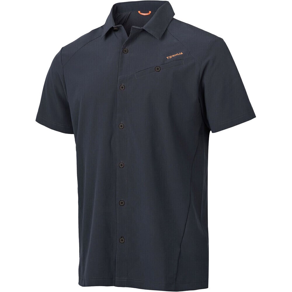 Ternua camisa montaña manga corta hombre GRUVIS AIR NEGRO vista frontal