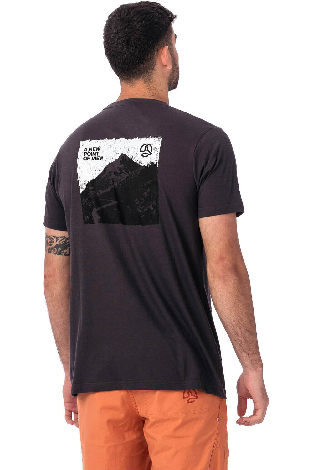 Ternua camiseta montaña manga corta hombre OLIMPO GRIS vista trasera