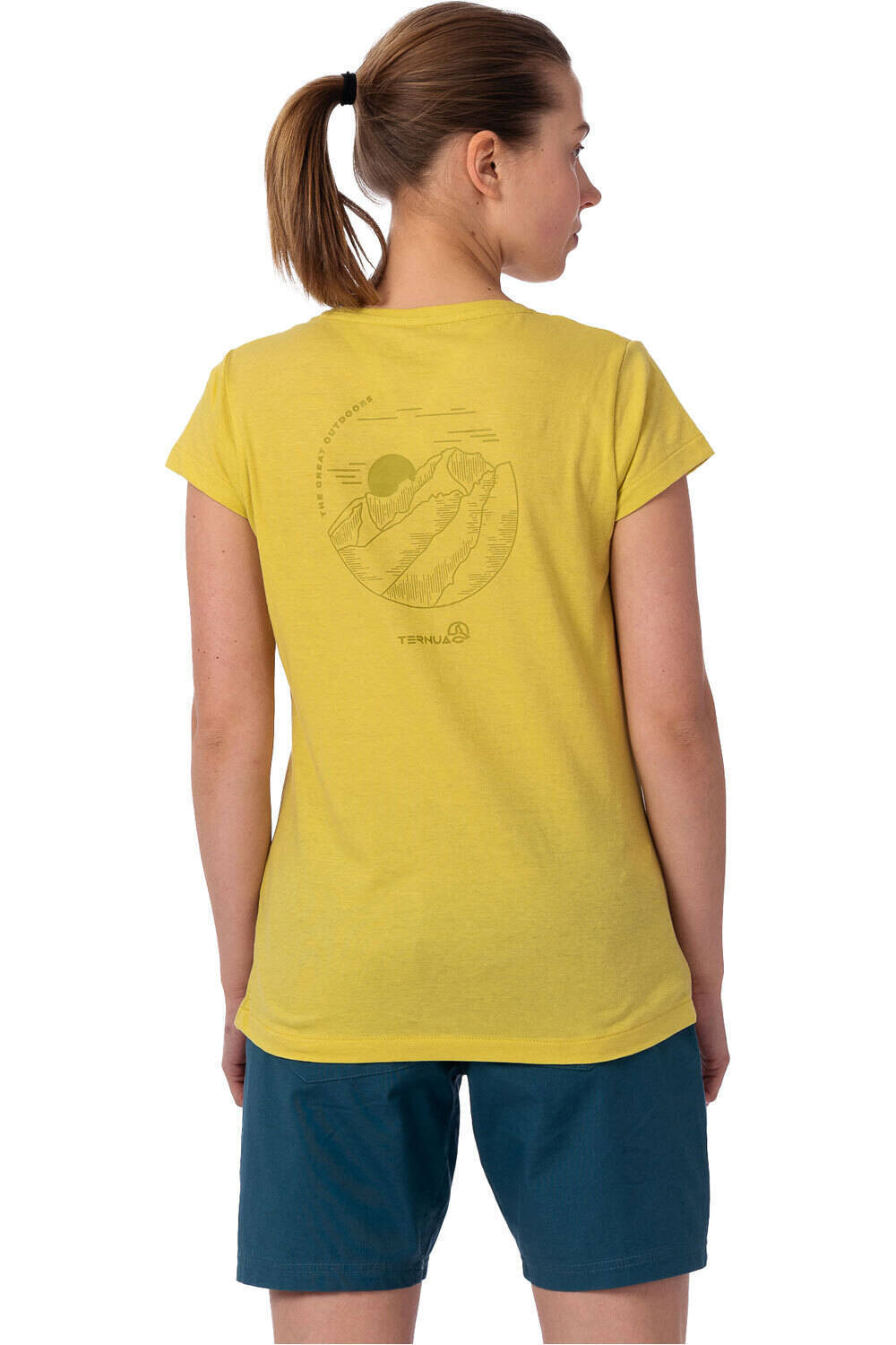 Ternua camiseta montaña manga corta mujer MERA VERDE vista trasera
