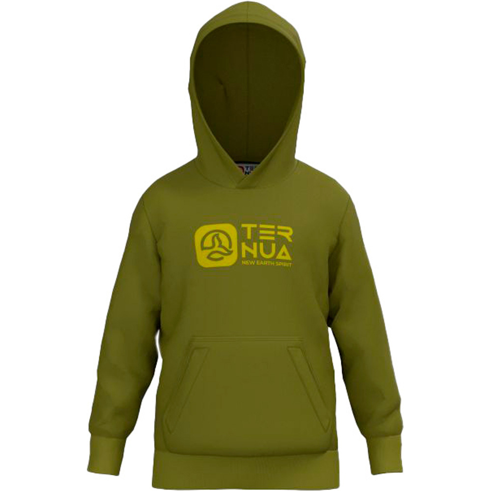 Ternua camiseta montaña manga larga niño LURRA HOODY VERDE vista frontal