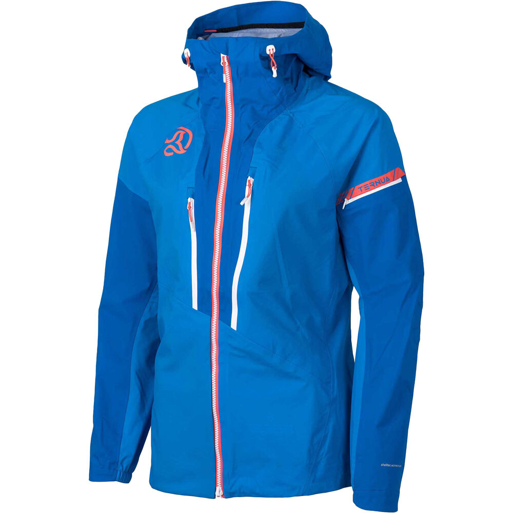 Ternua chaqueta impermeable insulada mujer IGNITION AZUL vista frontal