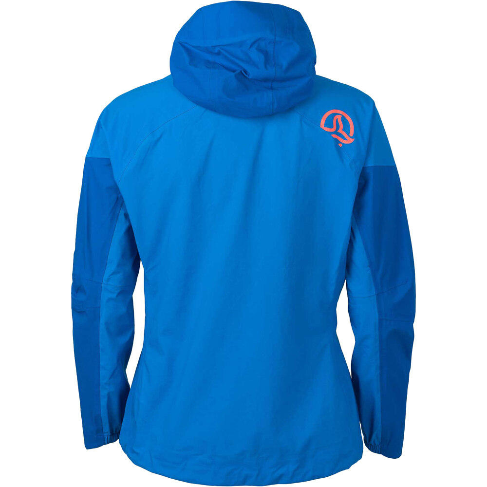 Ternua chaqueta impermeable insulada mujer IGNITION AZUL vista trasera