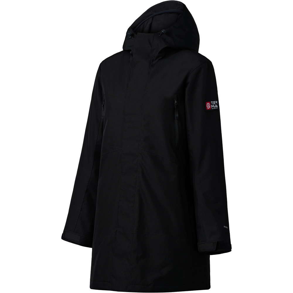 Ternua chaqueta impermeable insulada mujer LABRADOR NEGRO vista frontal